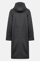 Gewatteerde jas van waxed cotton LAND01 | Dark Brown Check | Coat | Ilse Jacobsen