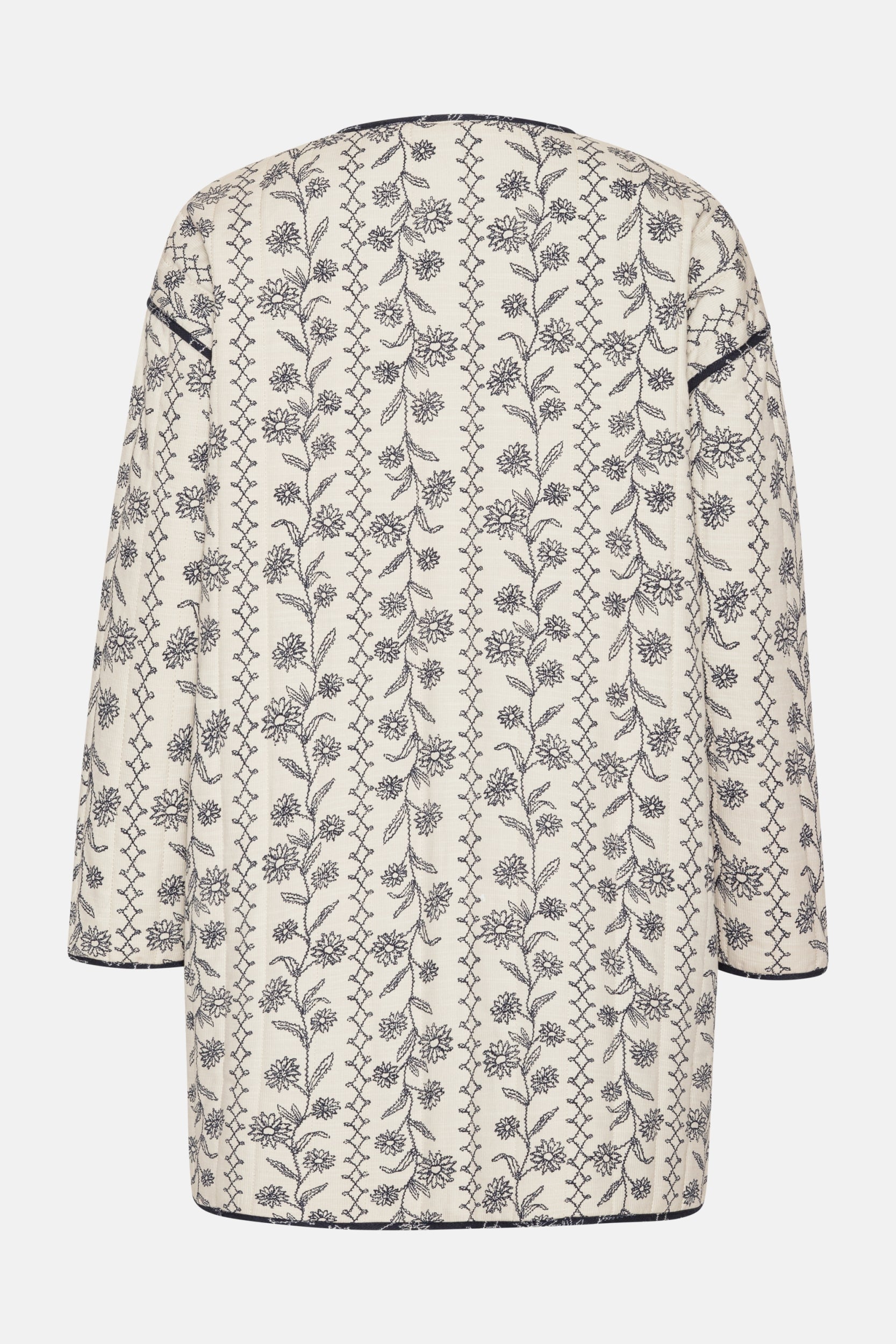 Gewatteerde Jas OTTOMAQUILT04P | White Wildflower | Jacket | Ilse Jacobsen