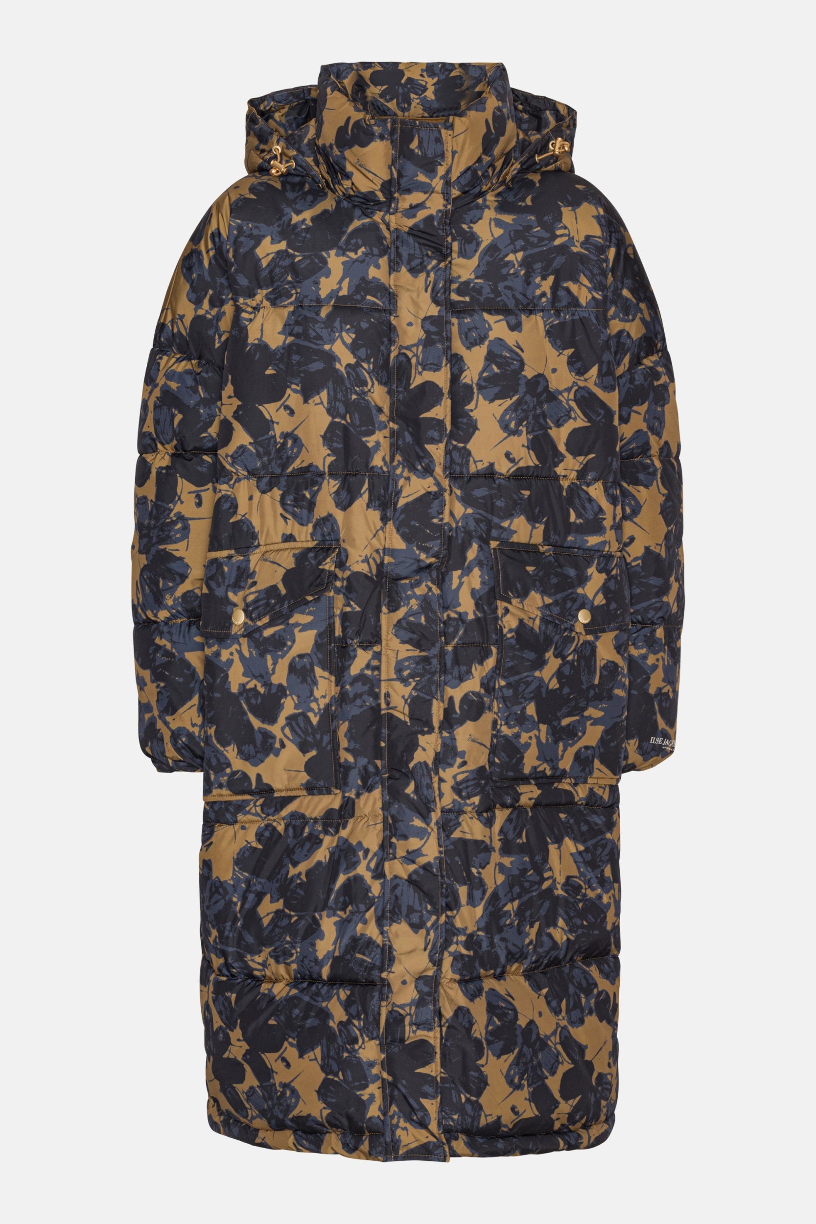 Lange Gewatteerde Jas PEPPY06P - 248 Mocca | Beige Butterfly | Coat | Ilse Jacobsen
