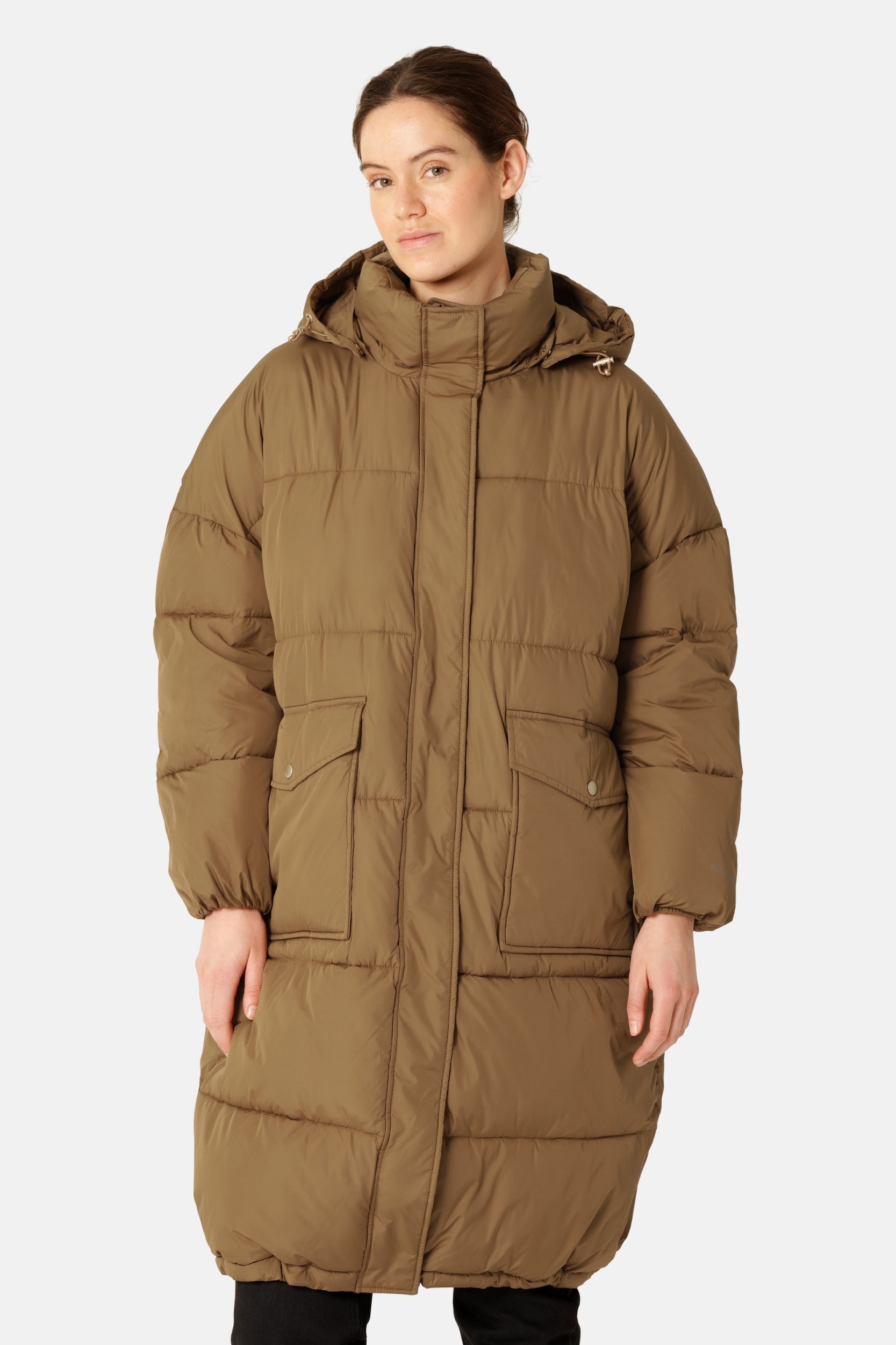 Lange Gewatteerde Jas PEPPY06 | Mocca | Coat | Ilse Jacobsen