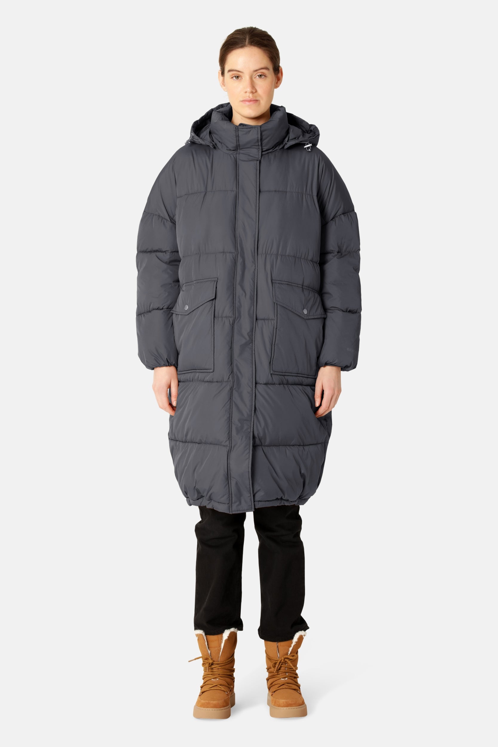 Lange Gewatteerde Jas PEPPY06 - 604 Ombre Blue | Ombre Blue | Coat | Ilse Jacobsen