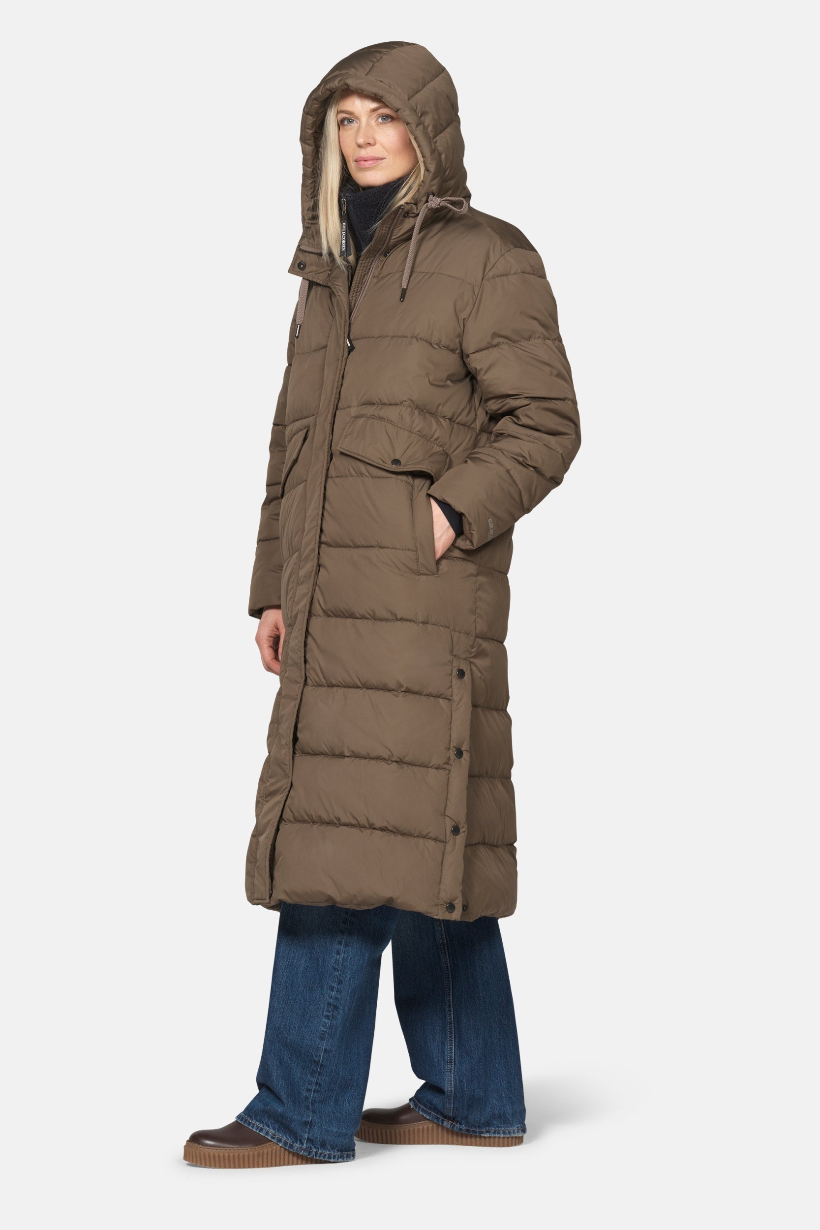 Lange gewatteerde winterjas PEPPY13 | Mud | Coat | Ilse Jacobsen