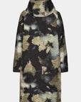 Lange Gewatteerde Jas met capuchon QUILTED08P | Moss Print | Jacket | Ilse Jacobsen