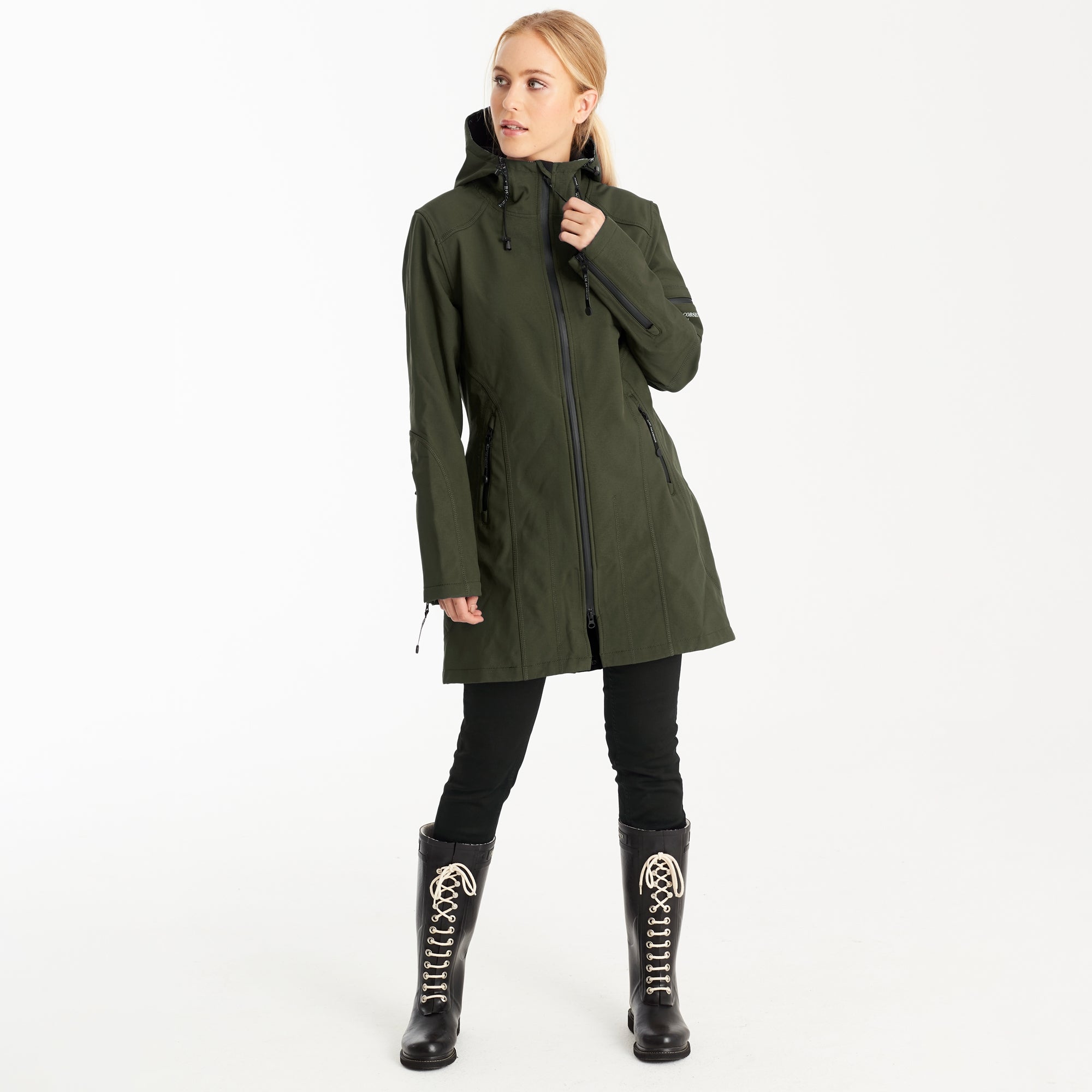 Softshell regenjas RAIN07 - 410 Army | Army | Raincoat | Ilse Jacobsen