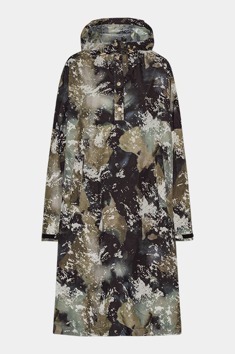 Poncho Regenjas RAIN222SPRP - 005 Moss Print | Moss Print | Poncho | Ilse Jacobsen
