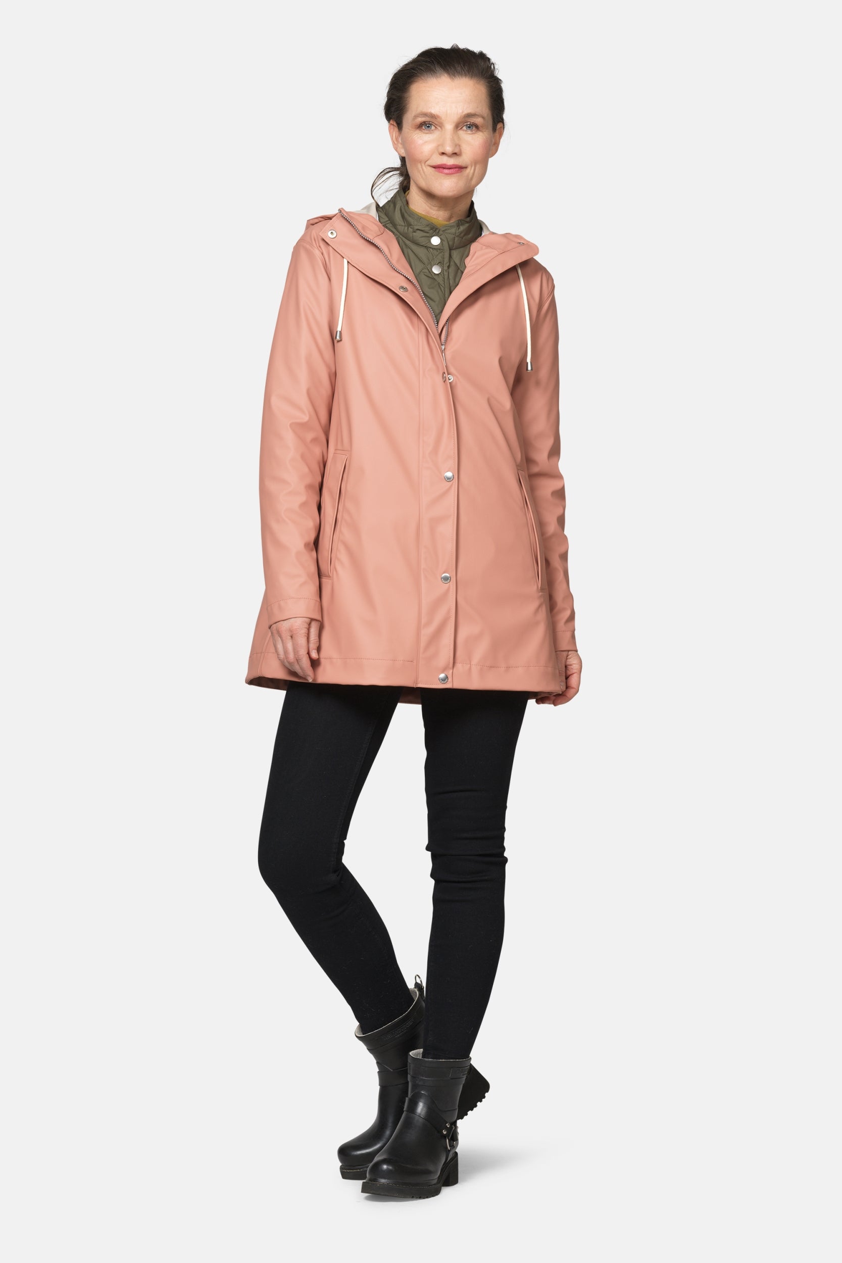 Korte regenjas RAIN228FR | Ash Rose | Raincoat | Ilse Jacobsen