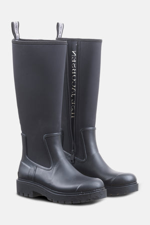Hoge regenlaarzen RUBSTEP01 | Black Black | Shoes | Ilse Jacobsen