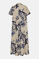 Lange A-lijn Jurk TENCELLA01P | Sand Artsy Stroke Flower | Dress | Ilse Jacobsen