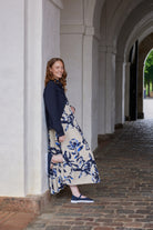 Lange A-lijn Jurk TENCELLA01P | Sand Artsy Stroke Flower | Dress | Ilse Jacobsen