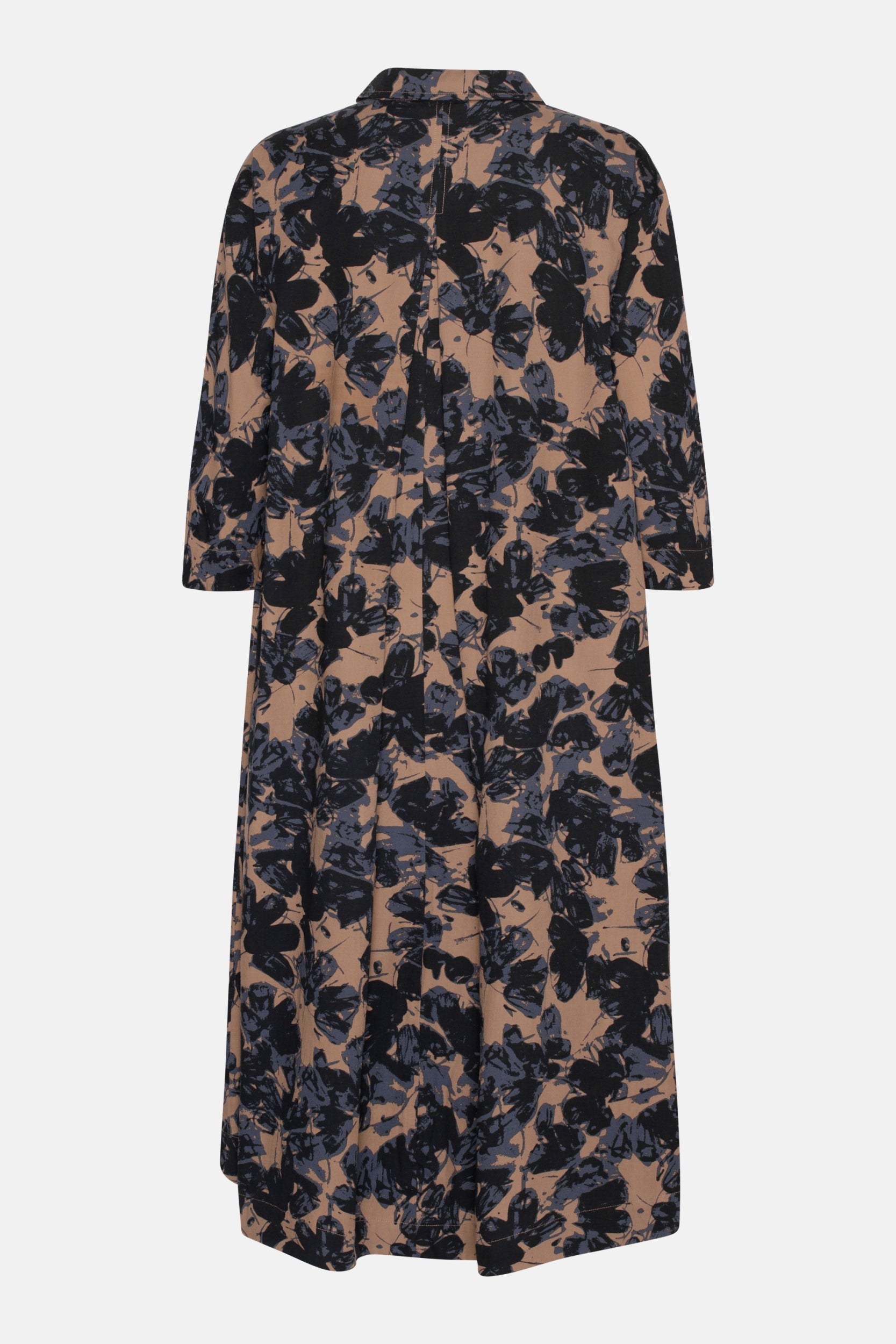 Lange A-lijn jurk TENCELLA08P | Beige Butterfly | Dress | Ilse Jacobsen