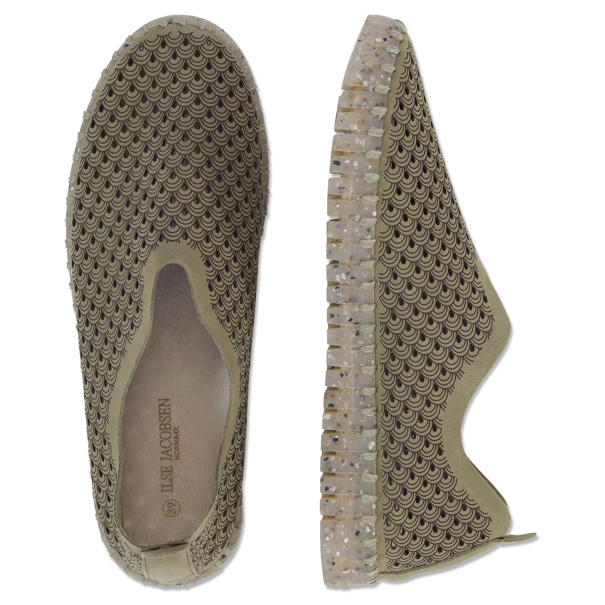 Instappers TULIP3072 gespikkelde zool - 410 Army | Army | Shoes | Ilse Jacobsen
