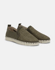 Instappers Heren Tulip3885 beige zool | Deep Olive Pearled Ivory | Shoes | Ilse Jacobsen