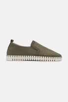 Instappers Heren Tulip3885 beige zool | Deep Olive Pearled Ivory | Shoes | Ilse Jacobsen