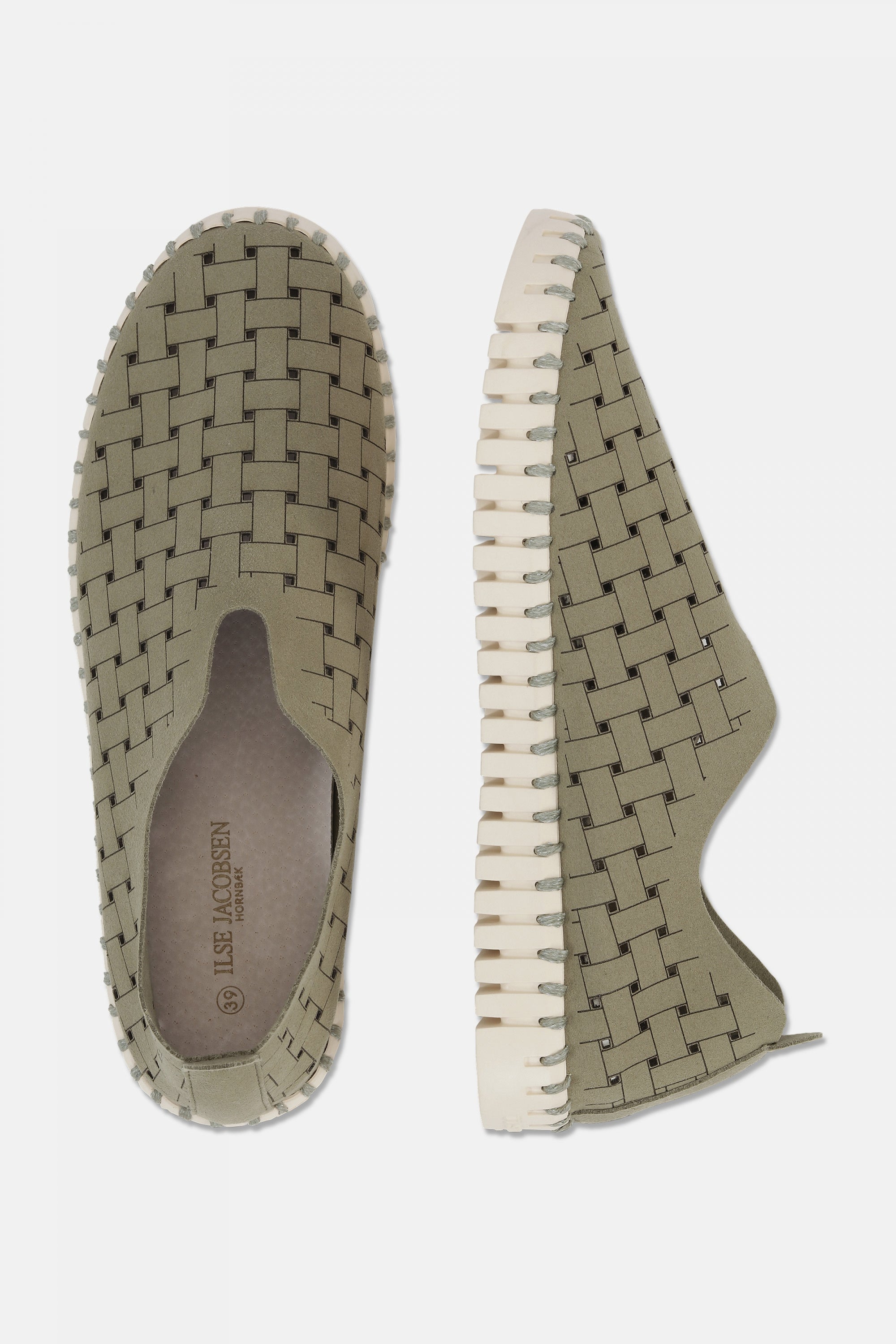 Instappers TULIP4030W witte zool - 410 Army | Army | Shoes | Ilse Jacobsen