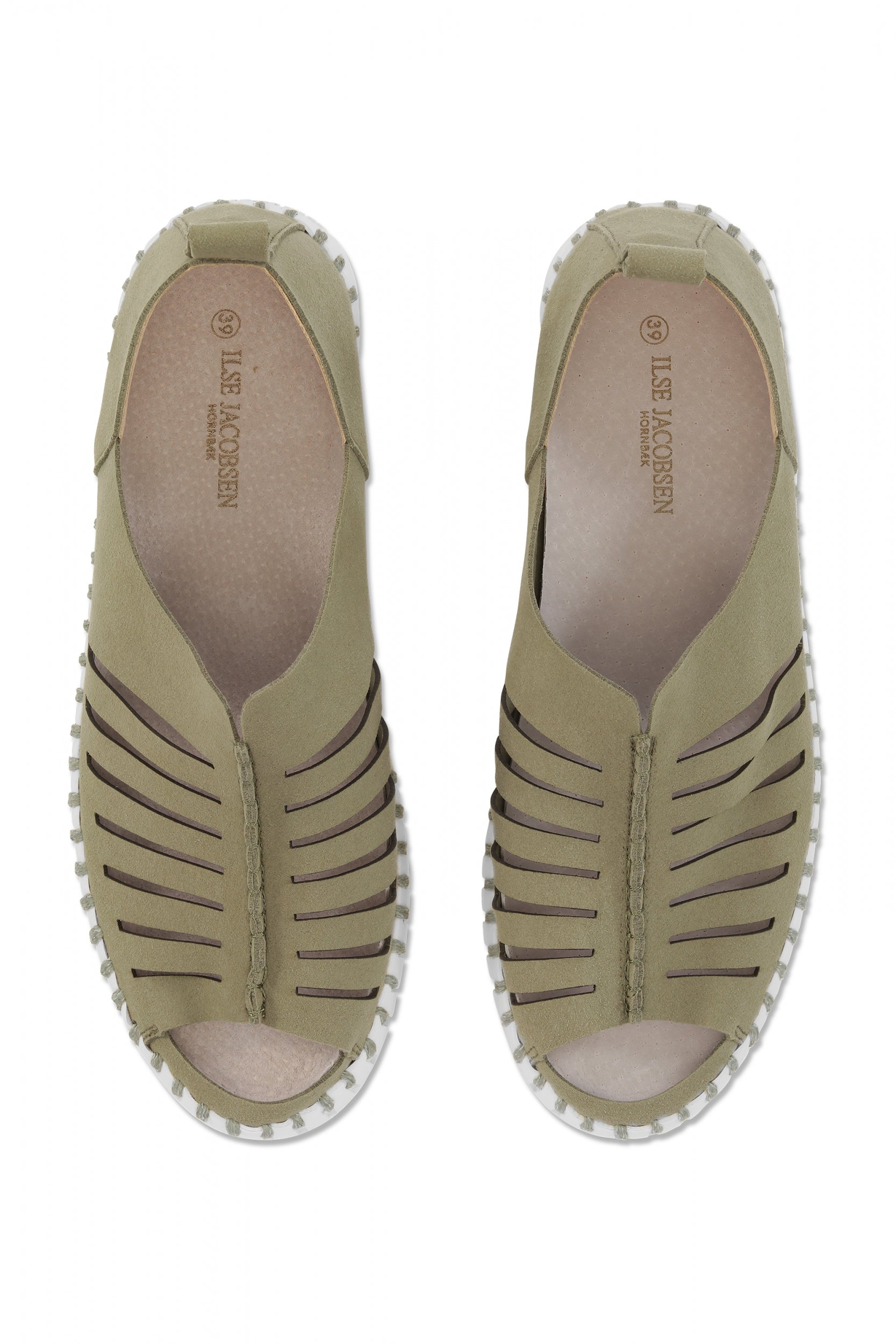 Instapsandalen TULIP9376W witte zool - 410 Army | Army | Shoes | Ilse Jacobsen