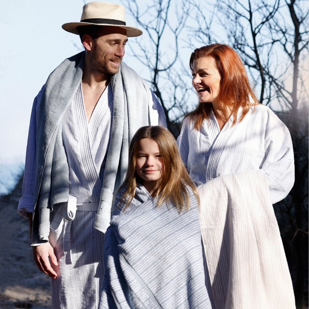 Badhanddoek | Sand Beige Stripes | Bath Collection | Ilse Jacobsen