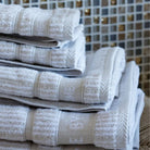 Badhanddoek | Sand Beige Stripes | Bath Collection | Ilse Jacobsen