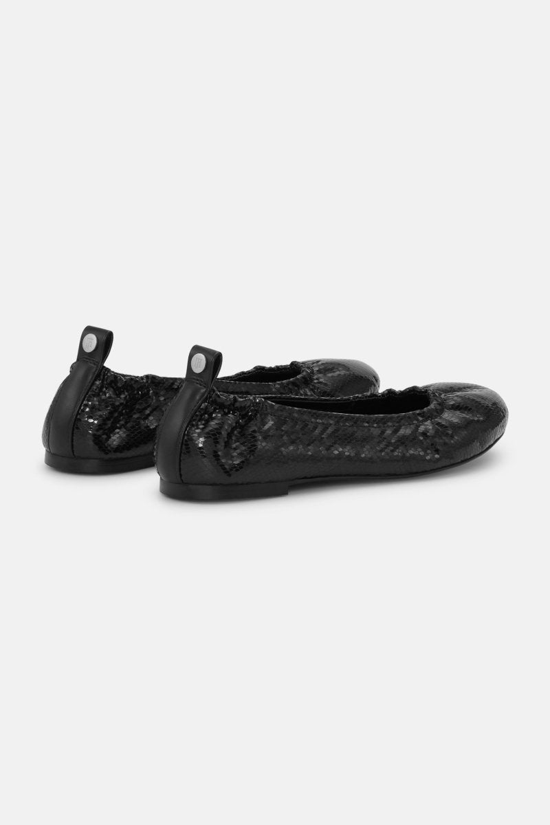 Ballarina Metallic PANORA01 | Black Black | Shoes | Ilse Jacobsen