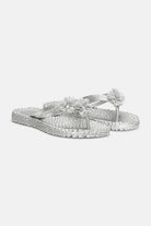 Dubbeleband Slippers met Bloemen CHEERFUL18F | Silver | Shoes | Ilse Jacobsen