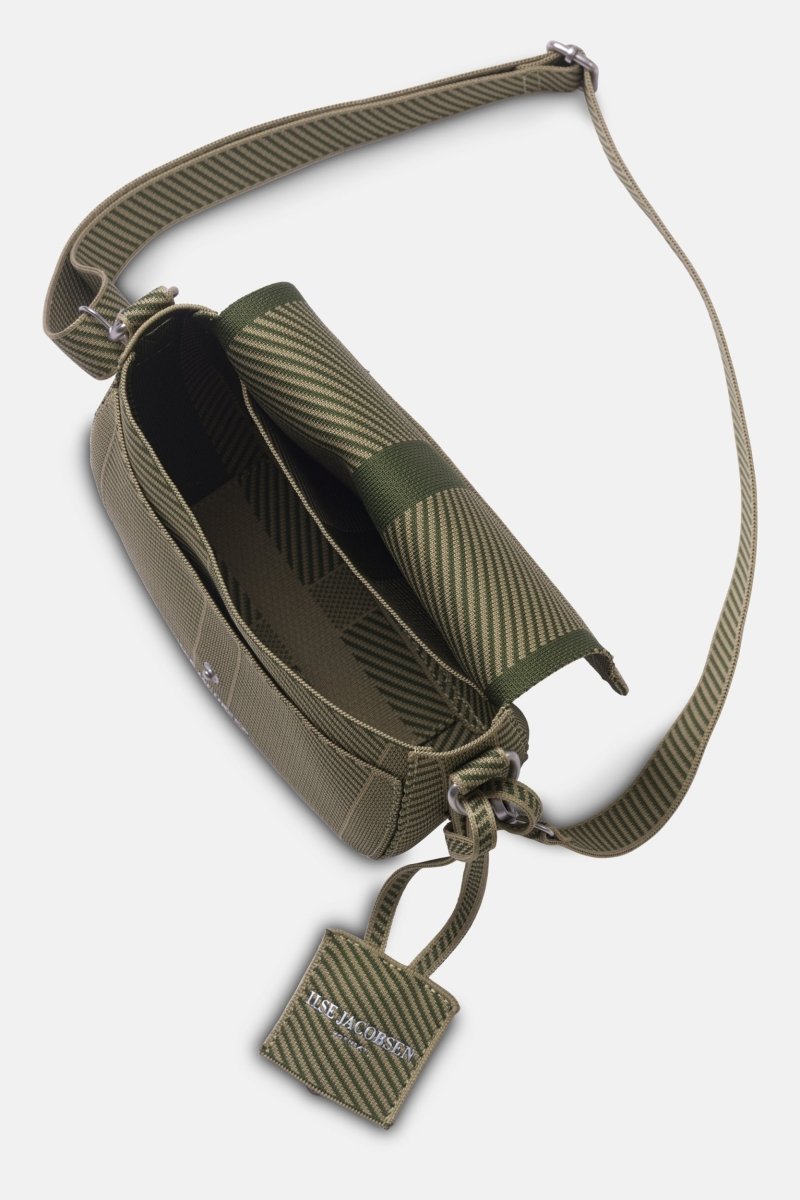Gebreide crossbodytas KNITTY03 | Greige Dark Olive | Bag | Ilse Jacobsen