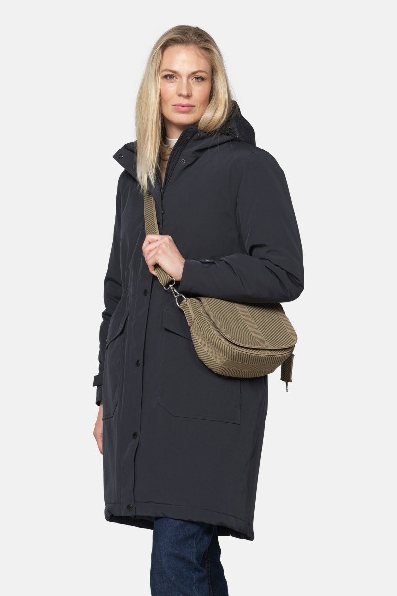 Gebreide crossbodytas KNITTY03 | Greige Dark Olive | Bag | Ilse Jacobsen