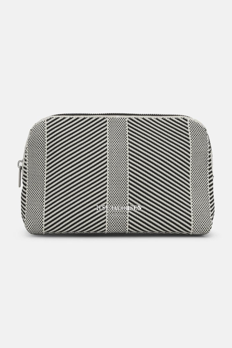 Gebreide Makeup Tas KNITTY02 | Milk Creme Black | Bag | Ilse Jacobsen