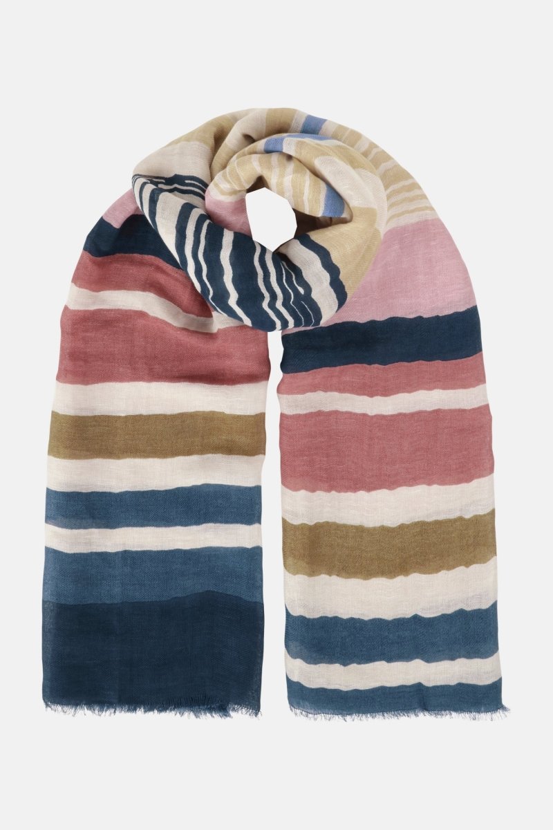 Gestreepte Sjaal LICCO01P | Beige Organic Stripe | Scarf | Ilse Jacobsen
