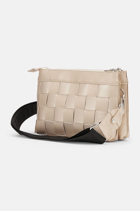 Gevlochten Cross-Body Tas CHIP12 | Platin | Bag | Ilse Jacobsen