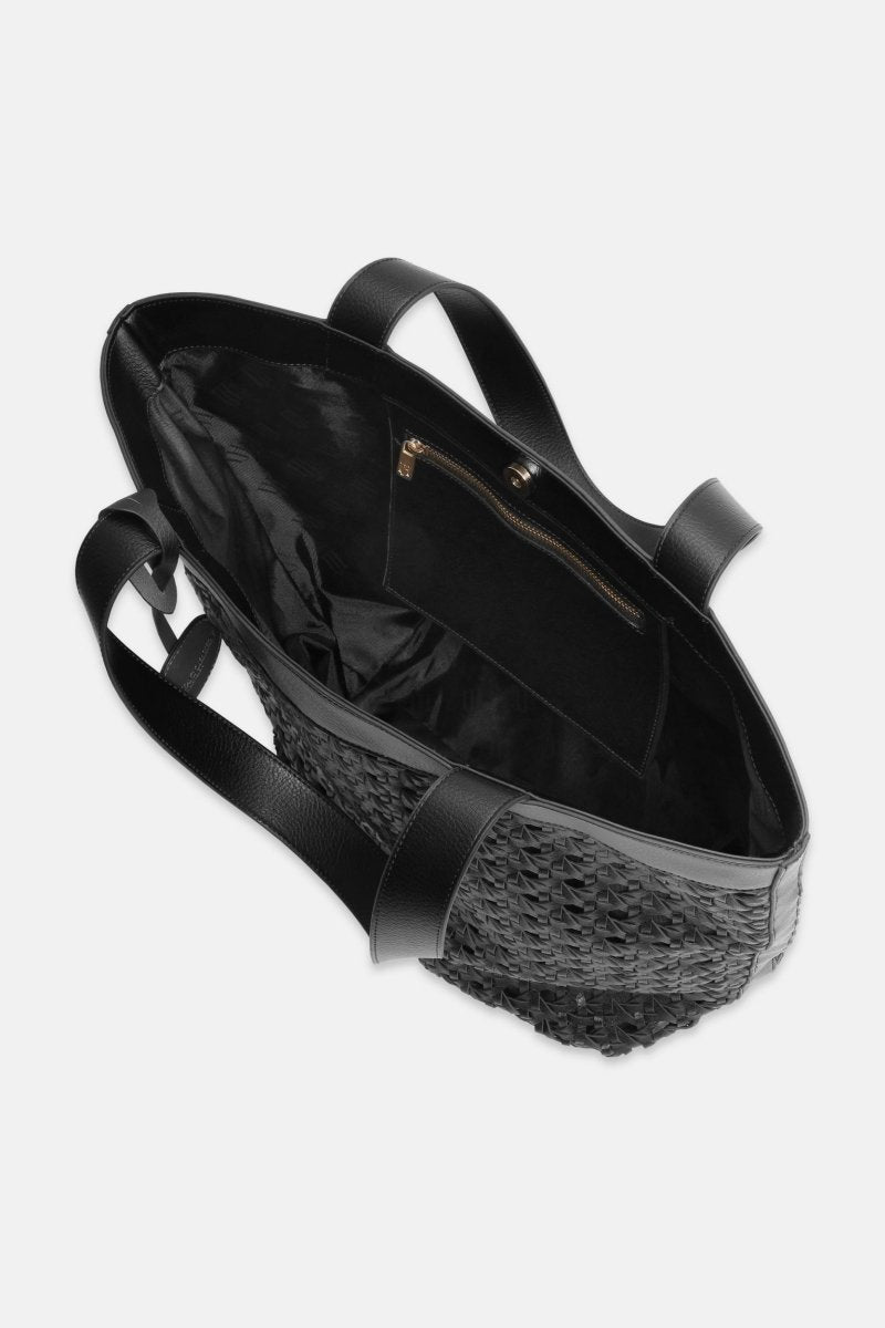 Gevlochten Shopper BRAID02 | Black Black | Bag | Ilse Jacobsen