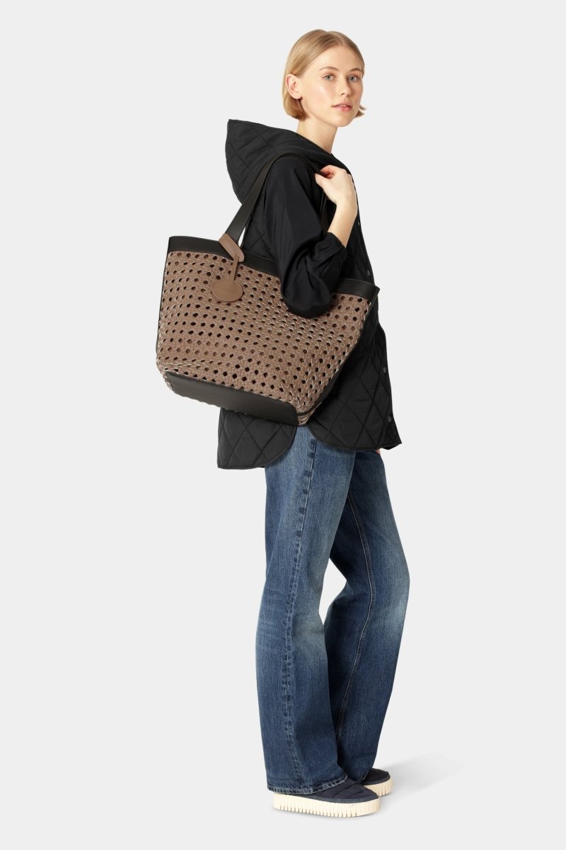 Gevlochten Shopper BRAID02 | Mocca Black | Bag | Ilse Jacobsen