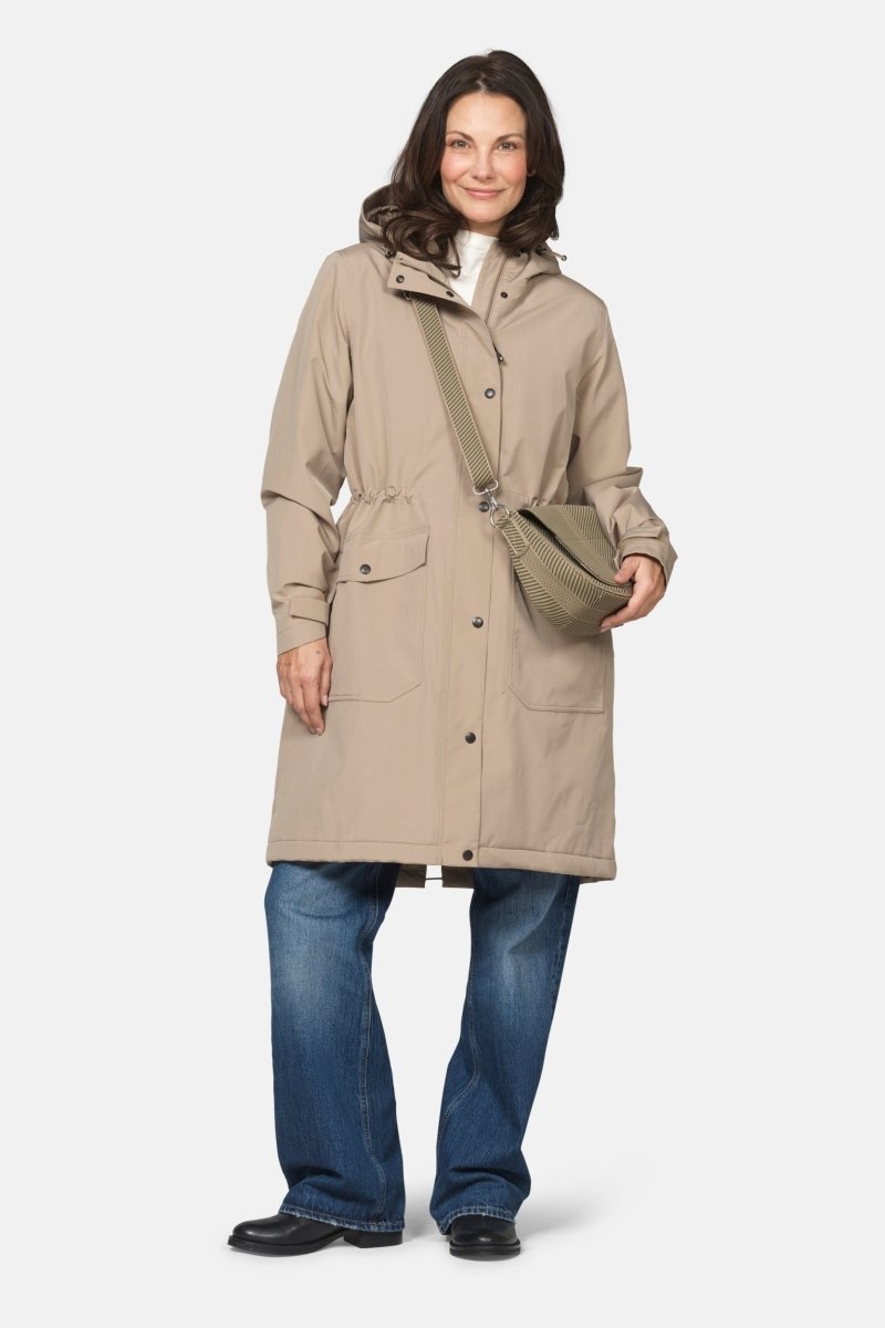 Gevoerde regenparka DASHRAIN01 | Greige | Jacket | Ilse Jacobsen
