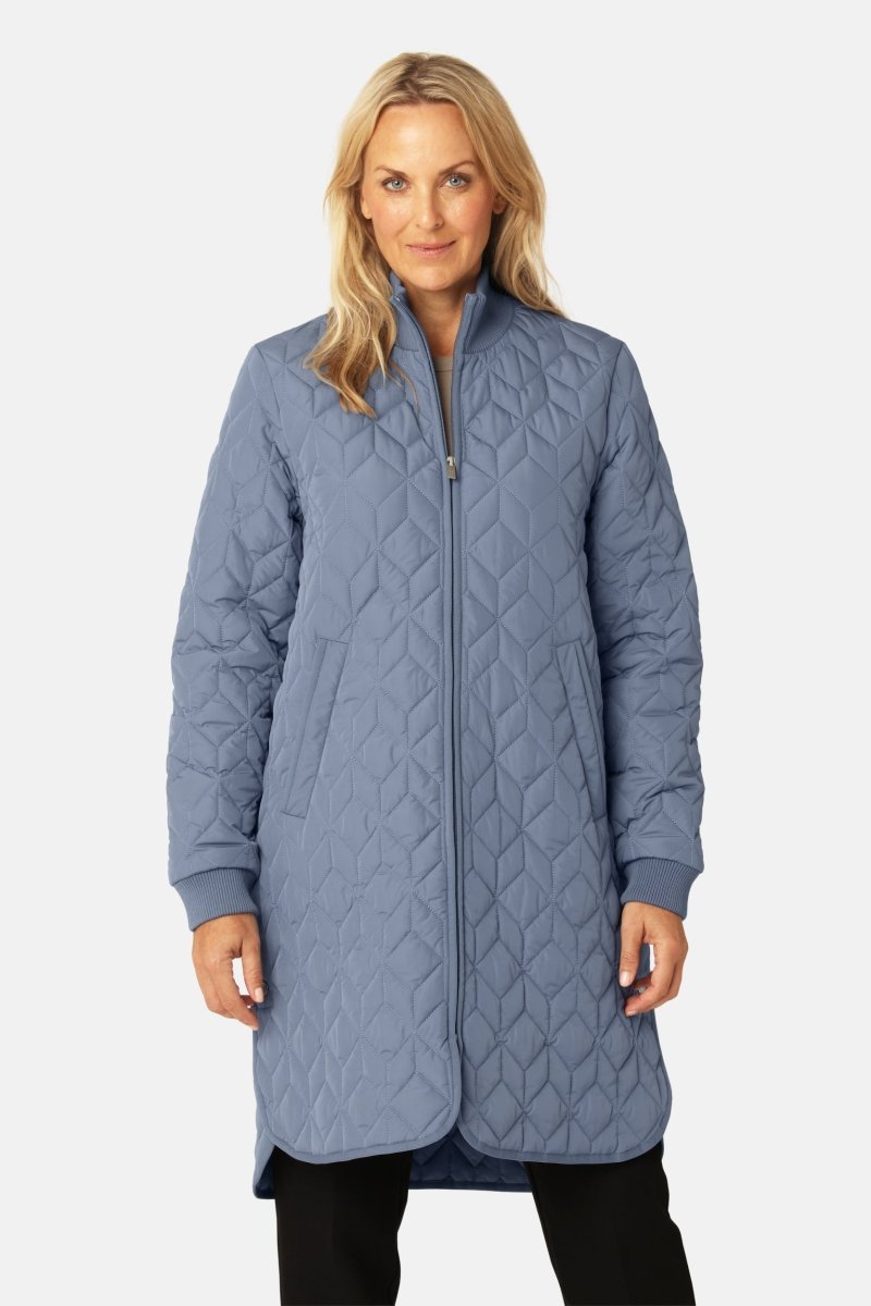Gewatteerde jas ART06 | Grey Blue | Coat | Ilse Jacobsen