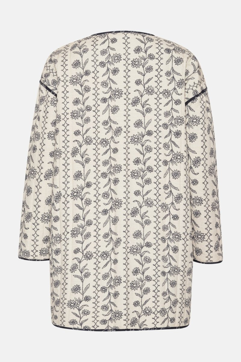 Gewatteerde Jas OTTOMAQUILT04P | White Wildflower | Jacket | Ilse Jacobsen