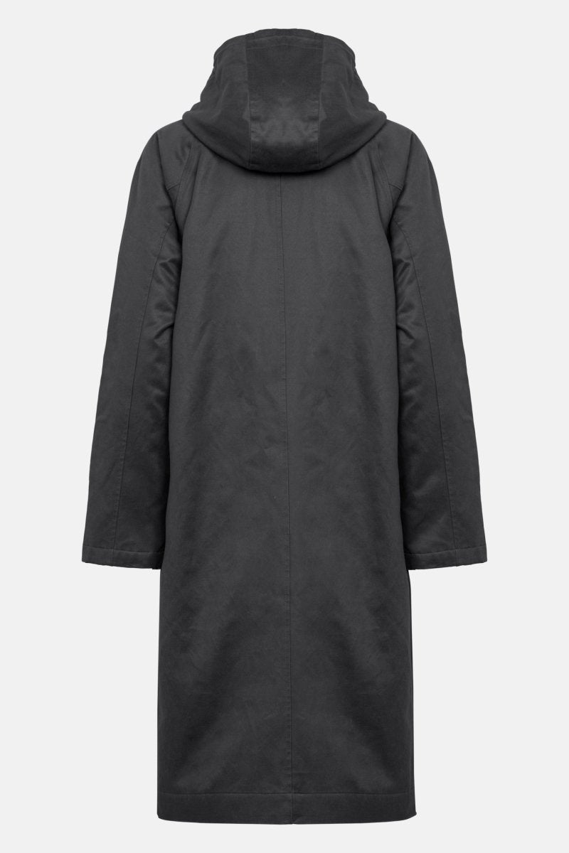 Gewatteerde jas van waxed cotton LAND01 | Dark Brown Check - Ilse Jacobsen