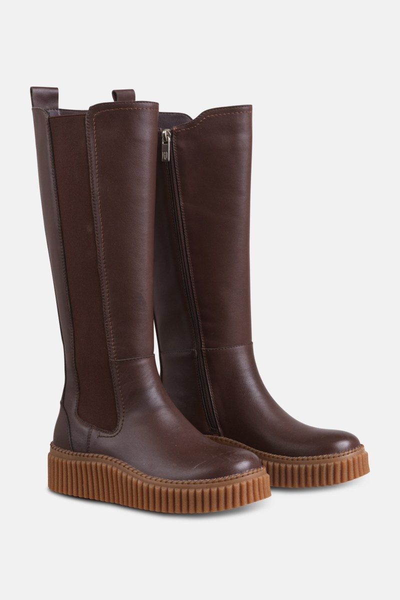 Hoge laarzen met elastiek CALIRA07 | Brown Clay | Shoes | Ilse Jacobsen
