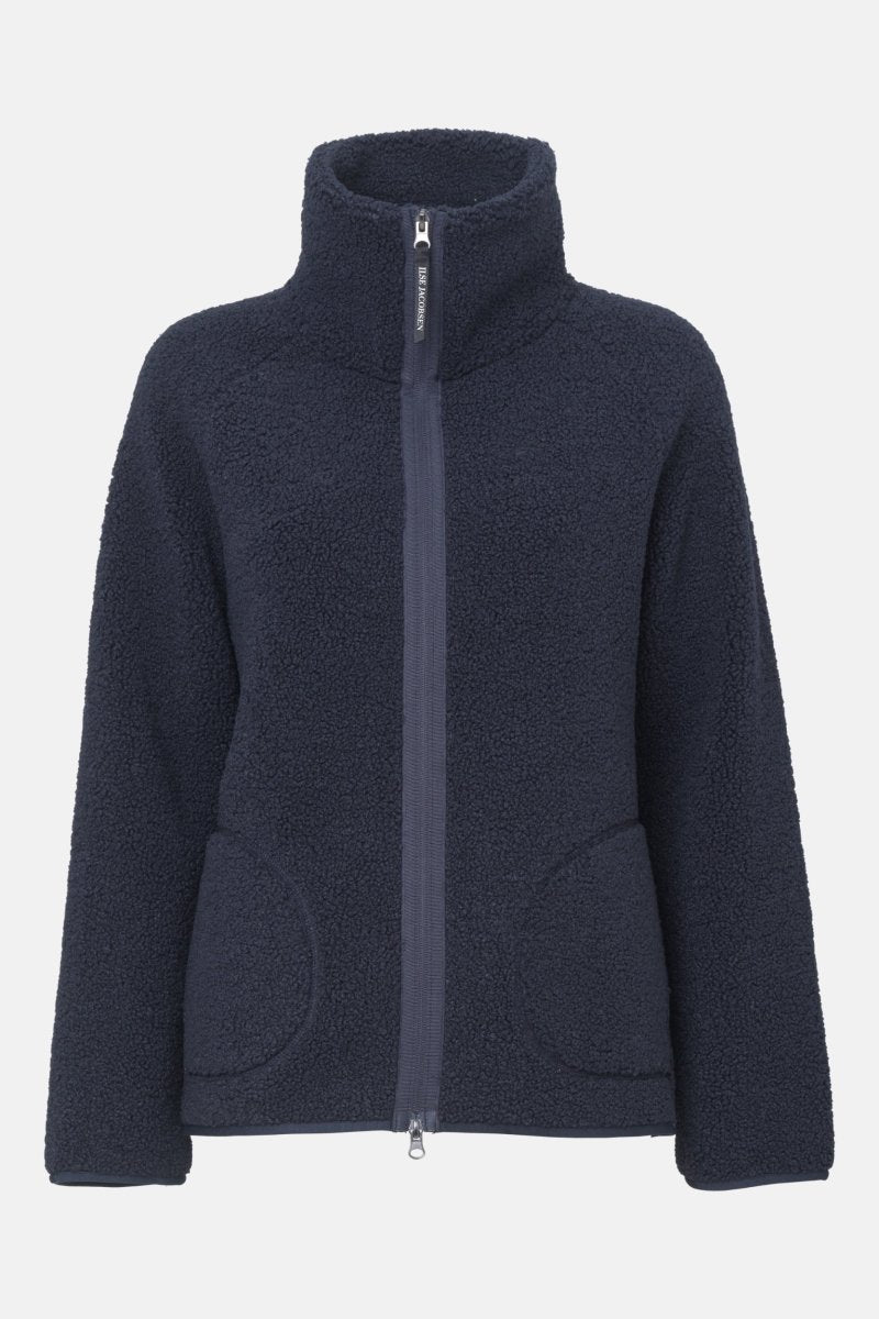Kort teddyjack met rits BONDEDPILE01 | Dark Indigo | Jacket | Ilse Jacobsen
