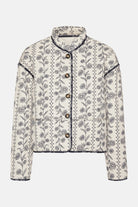 Korte Gewatteerde Jas OTTOMAQUILT01P | White Wildflower | Jacket | Ilse Jacobsen