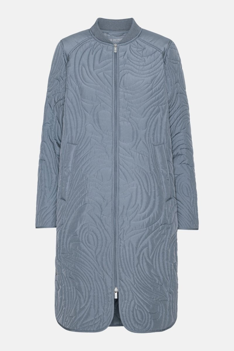 Lang Gewatteerd Jack DUNE06 | Grey Blue | Coat | Ilse Jacobsen
