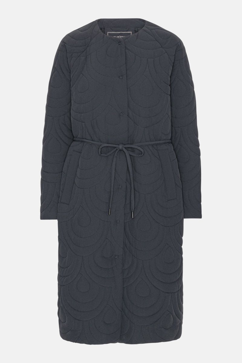 Lang Gewatteerde Jas BLOSSOM01 | Dark Indigo | Jacket | Ilse Jacobsen