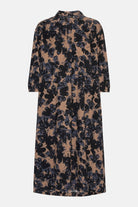 Lange A-lijn jurk TENCELLA08P | Beige Butterfly | Dress | Ilse Jacobsen