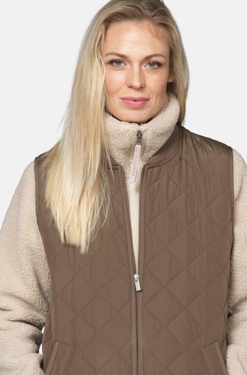 Lange gewatteerde bodywarmer ART25 | Mud | Jacket | Ilse Jacobsen
