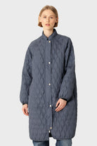 Lange Gewatteerde Jas AROS05 | Ombre Blue | Jacket | Ilse Jacobsen