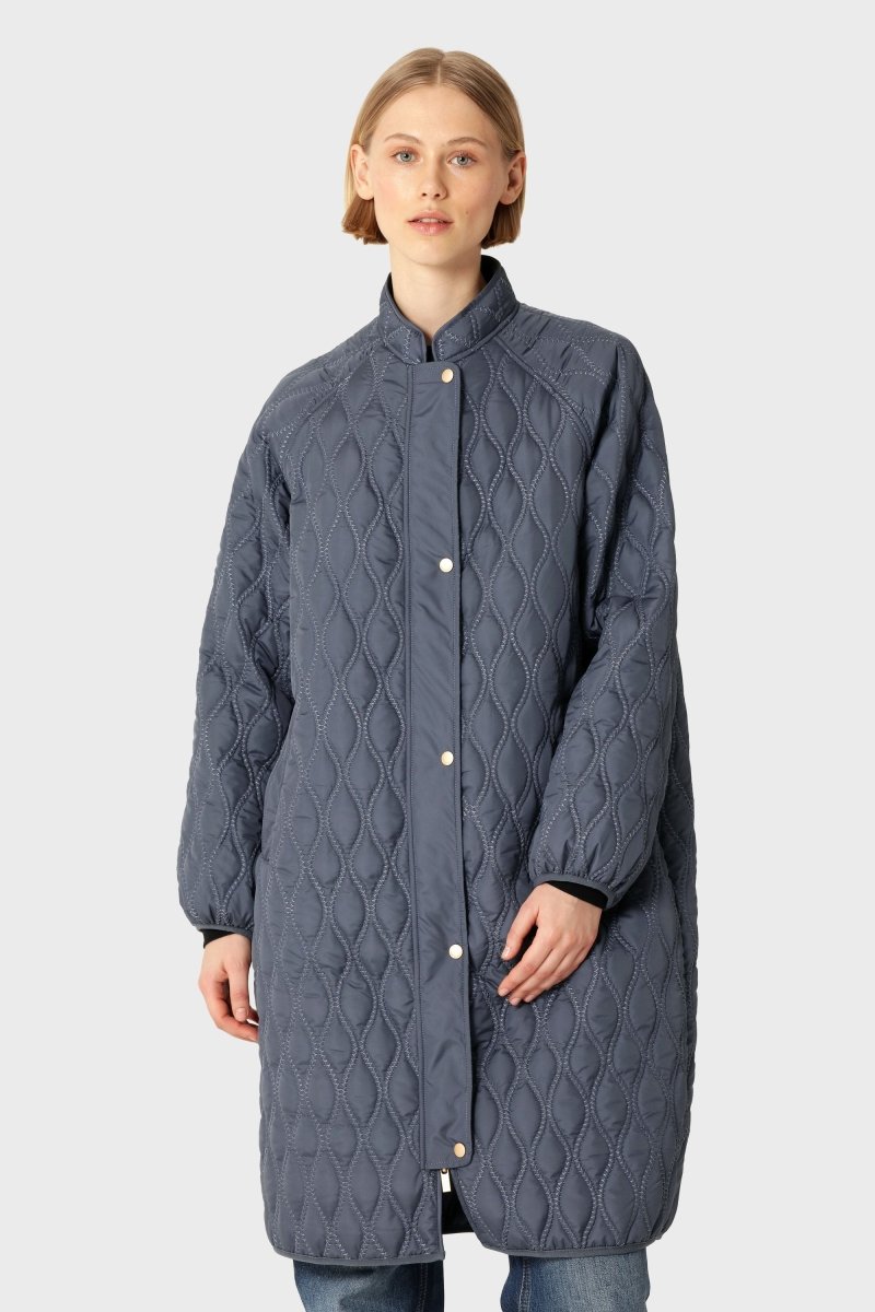 Lange Gewatteerde Jas AROS05 | Ombre Blue | Jacket | Ilse Jacobsen