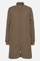 Lange gewatteerde jas ART06 | Mud | Coat | Ilse Jacobsen