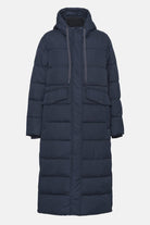 Lange gewatteerde winterjas PEPPY13 | Dark Indigo | Coat | Ilse Jacobsen