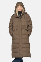 Lange gewatteerde winterjas PEPPY13 | Mud | Coat | Ilse Jacobsen