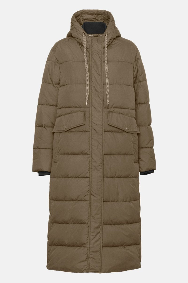 Lange gewatteerde winterjas PEPPY13 | Mud | Coat | Ilse Jacobsen