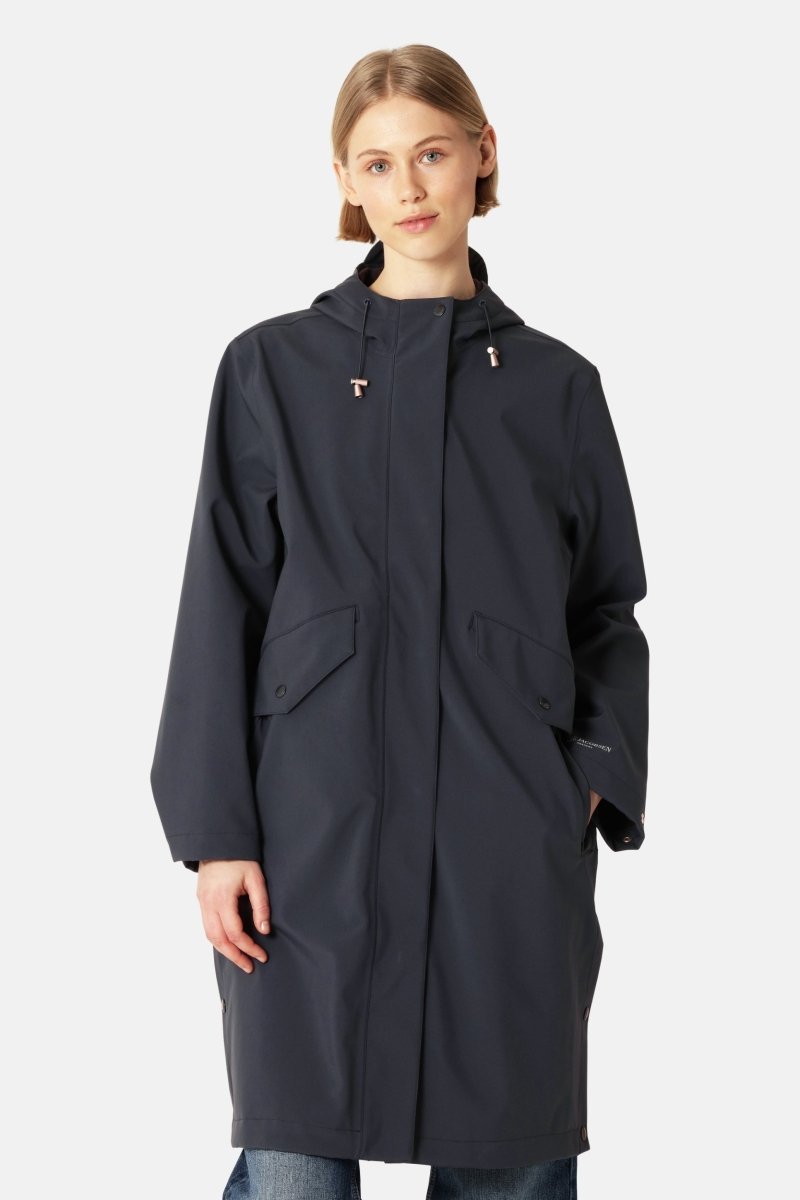 Lange Softshell Regenjas DAYBREAK03 | Dark Indigo | Raincoat | Ilse Jacobsen