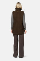 Lange teddy bodywarmer BONDEDPILE02 | Chocolate Torte | Jacket | Ilse Jacobsen