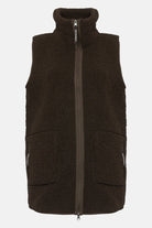 Lange teddy bodywarmer BONDEDPILE02 | Chocolate Torte | Jacket | Ilse Jacobsen
